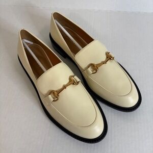 Lisa Vicky Women's Loafers Size 9M Horsebit‎ Hardware Slip On Ivory Beige